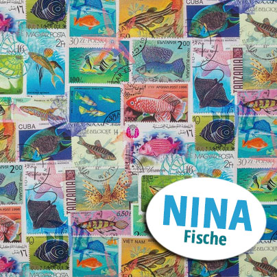 Dekostoff Nina mit Fischen