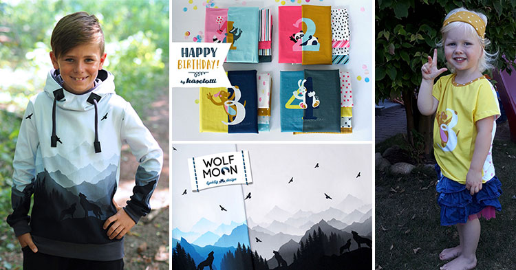 Alle liebe Panels: Wolf Moon Sweatpanels und Happy Birthday Jerseypanels zur Swafing Hausmesse